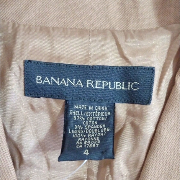 Banana Republic Vintage Brown 2 Button Cotton Blazer Size 4 NWT - Picture 4 of 11